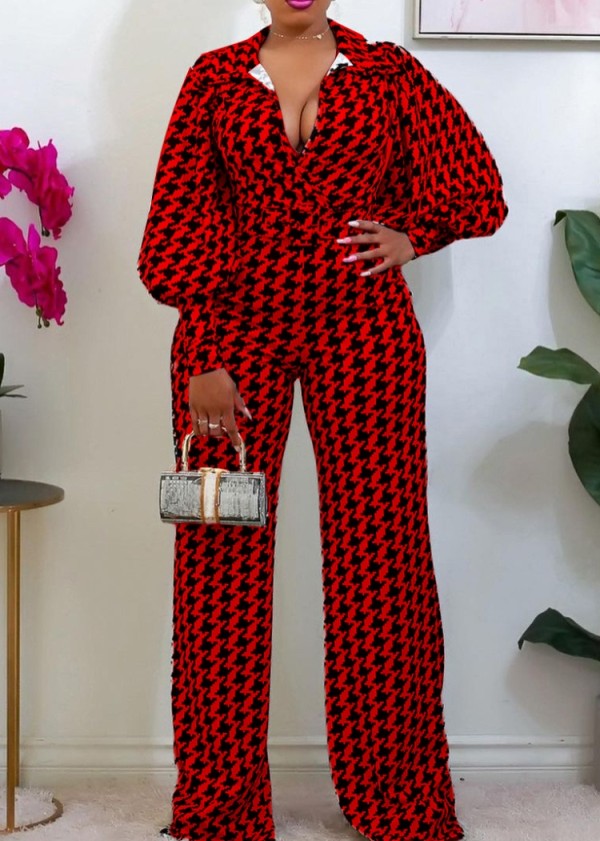 LADIES PLUS SIZE JUMPSUIT WHITE / RED / YELLOW (SIZE S - 3XL)