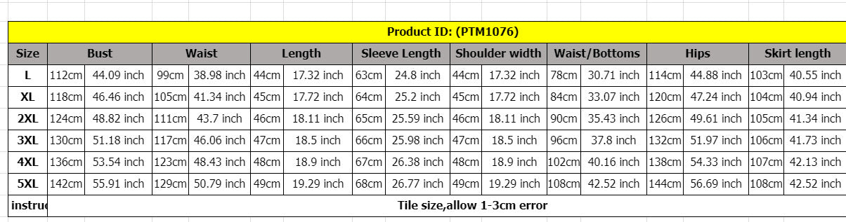 LADIES PLUS SIZE TWO PIECE SKIRT SET BLACK (SIZE L - 5XL)