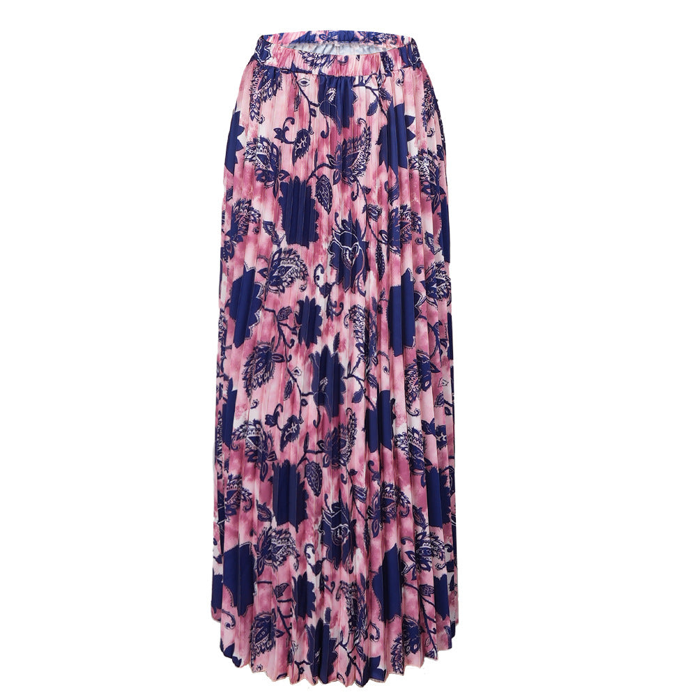 LADIES PLUS SIZE TWO PIECE SKIRT & TOP SET LIGHT BLUE / PINK / TURQUOISE GREEN / DARK BLUE / ORANGE-YELLOW (SIZE L - 3XL)