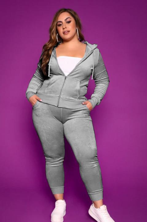 LADIES PLUS SIZE TWO PIECE TRACKSUIT SET 7 COLOURS (SIZE XL - 4XL)