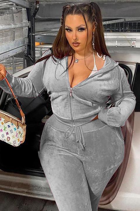 LADIES PLUS SIZE TWO PIECE TRACKSUIT SET 7 COLOURS (SIZE XL - 4XL)