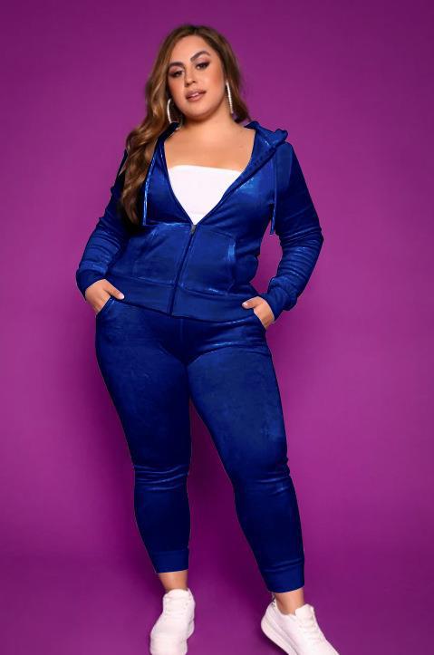 LADIES PLUS SIZE TWO PIECE TRACKSUIT SET 7 COLOURS (SIZE XL - 4XL)