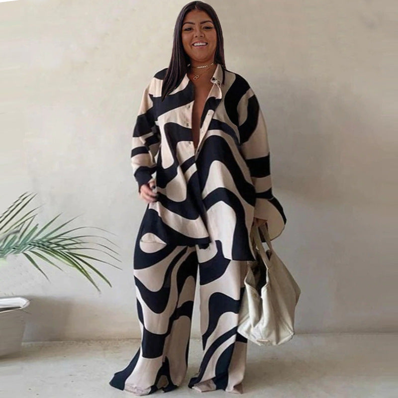 LADIES PLUS SIZE TWO PIECE SET BLACK / GREEN / ORANGE / BLUE (SIZE L - 4XL)