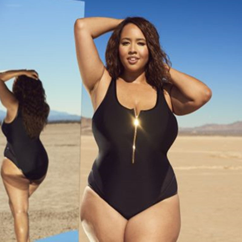 LADIES ONE PIECE SWIMSUIT SWIMWEAR BLACK (SIZE XL - 4XL)