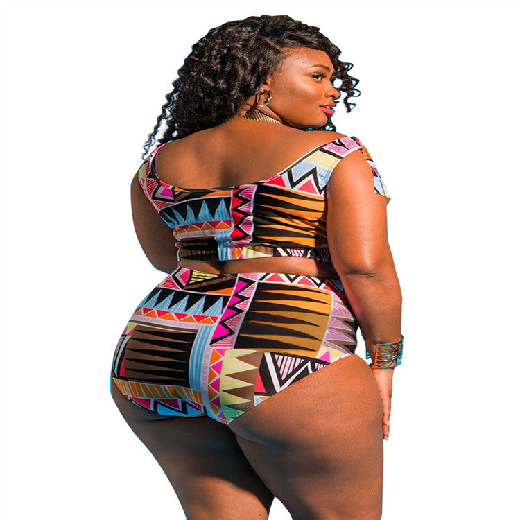 LADIES PLUS SIZE TWO PIECE SWIMWEAR 4 COLOURS (SIZE L - 5XL)