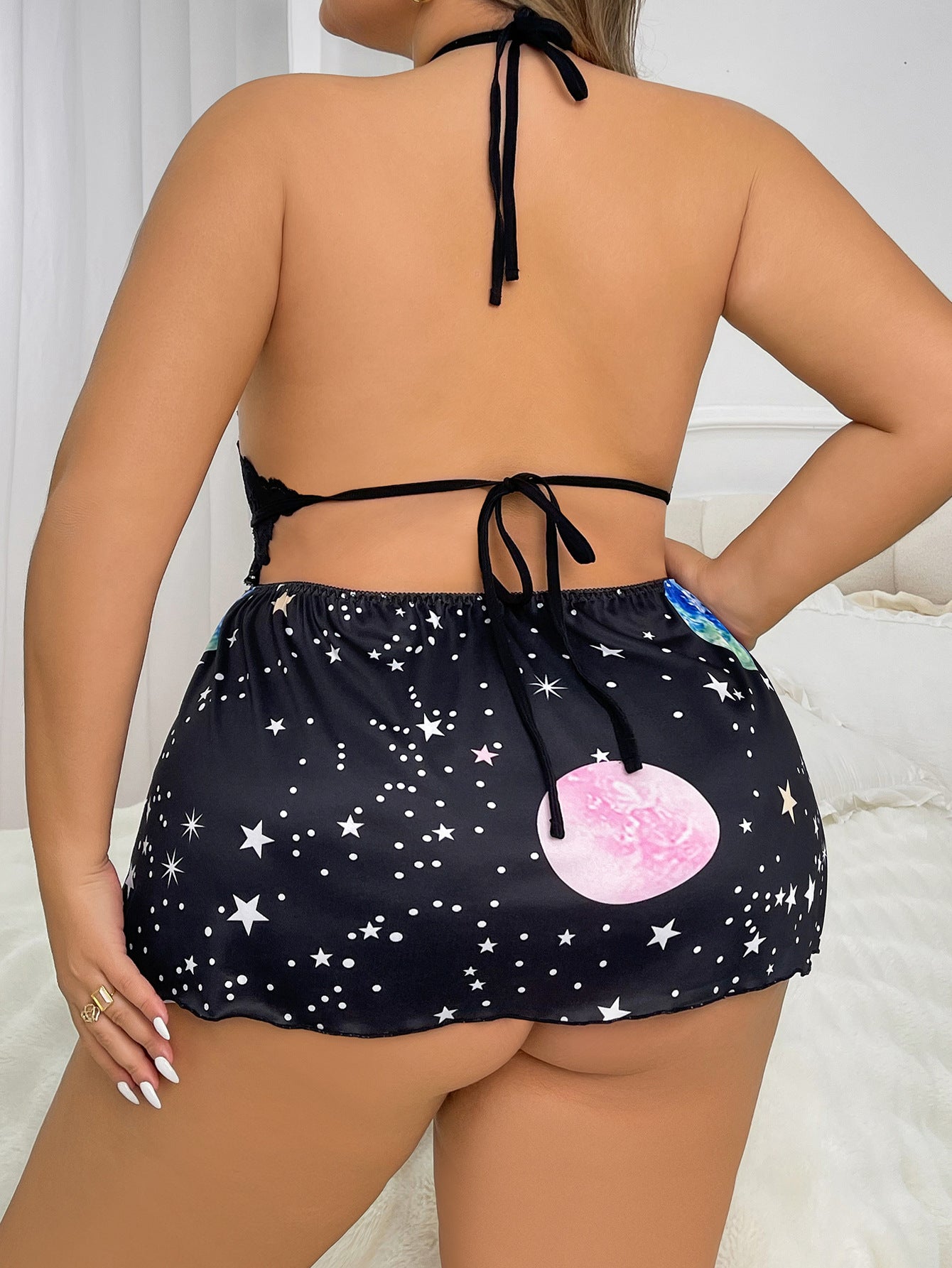 LADIES PLUS SIZE LINGERIE DRESS BLACK (SIZE XL - 4XL)