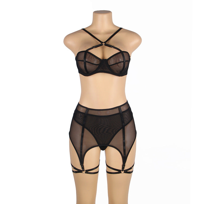 LADIES PLUS SIZE INTIMATE LINGERIE SET BLACK / RED (SIZE M; XL; 3XL; 5XL)