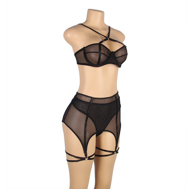 LADIES PLUS SIZE INTIMATE LINGERIE SET BLACK / RED (SIZE M; XL; 3XL; 5XL)