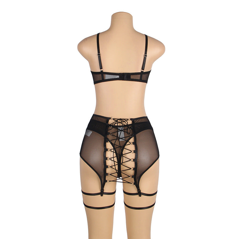 LADIES PLUS SIZE INTIMATE LINGERIE SET BLACK / RED (SIZE M; XL; 3XL; 5XL)