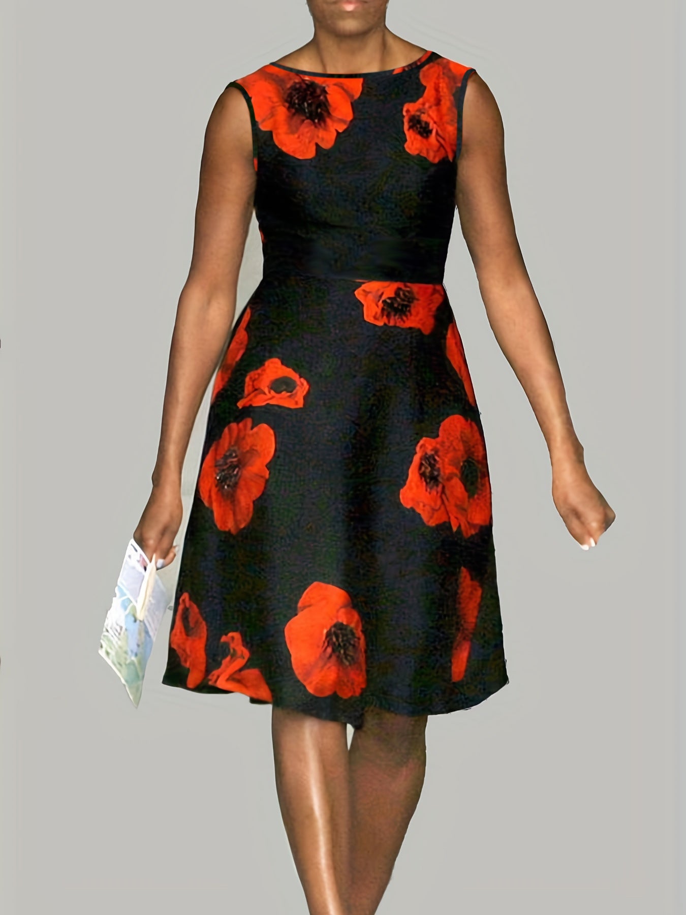 LADIES PLUS SIZE CASUAL DRESS RED (SIZE XL - 5XL)