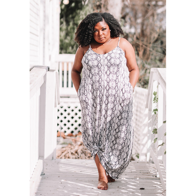 LADIES PLUS SIZE DRESS BLACK / WHITE (SIZE XL - 5XL)