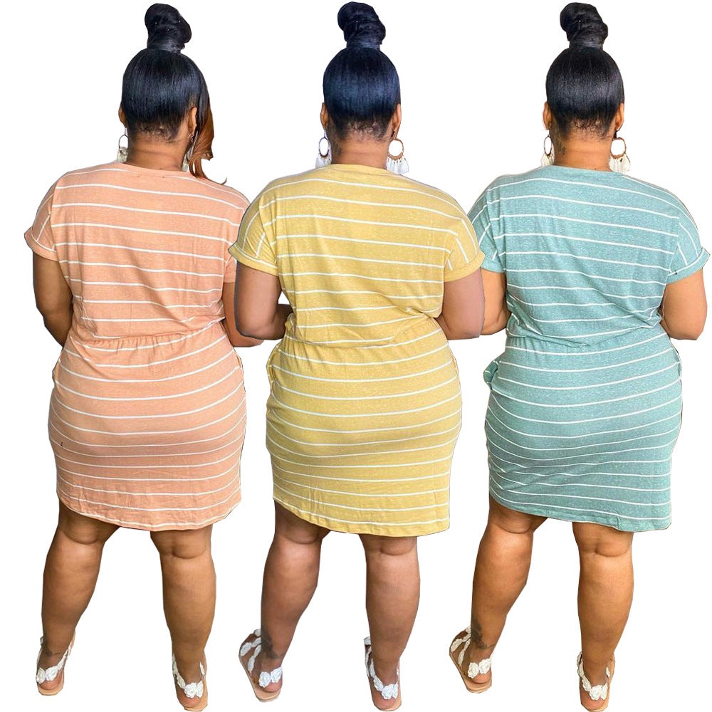 LADIES PLUS SIZE DRESS PINK / YELLOW / GREEN (SIZE L - 4XL)