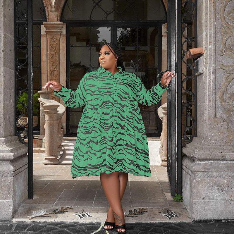 LADIES PLUS SIZE LOOSE DRESS 6 COLOURS (SIZE XL - 5XL)