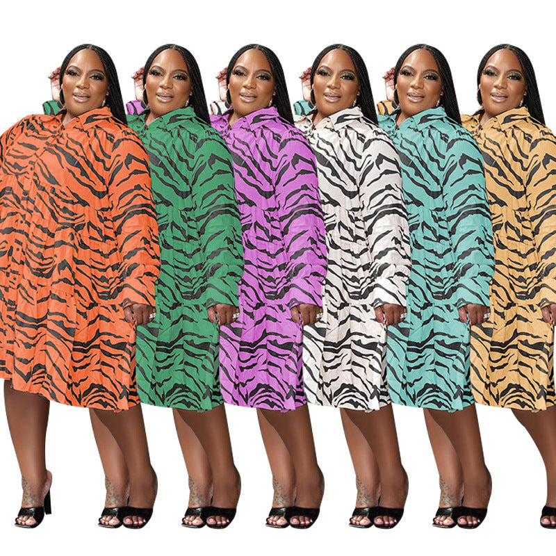 LADIES PLUS SIZE LOOSE DRESS 6 COLOURS (SIZE XL - 5XL)