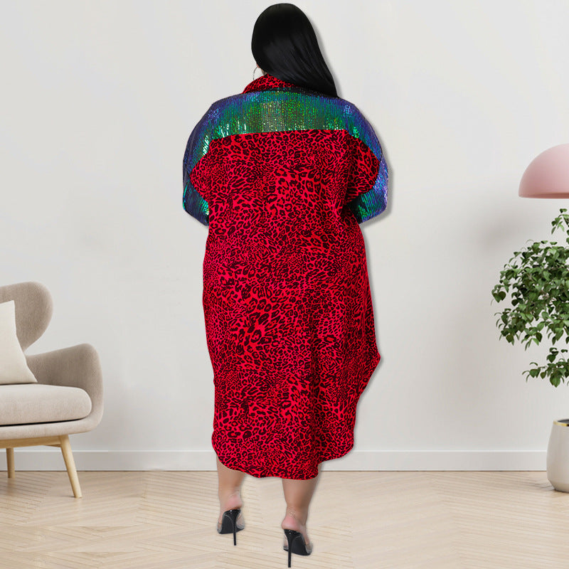 LADIES PLUS SIZE DRESS RED / BLUE / GREEN / BROWN / PURPLE (SIZE XL - 5XL)