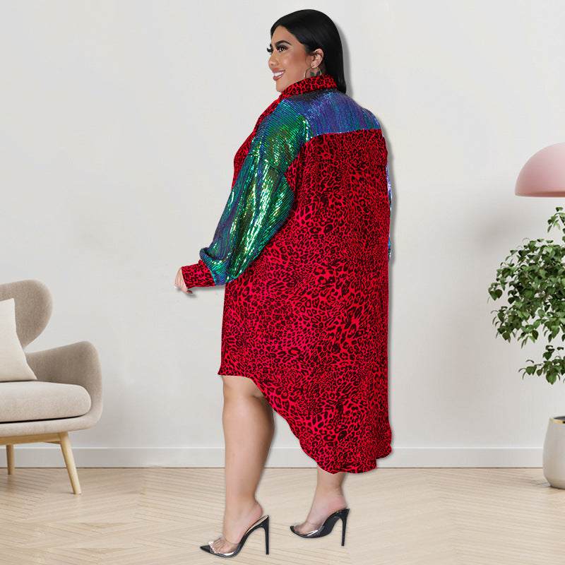 LADIES PLUS SIZE DRESS RED / BLUE / GREEN / BROWN / PURPLE (SIZE XL - 5XL)