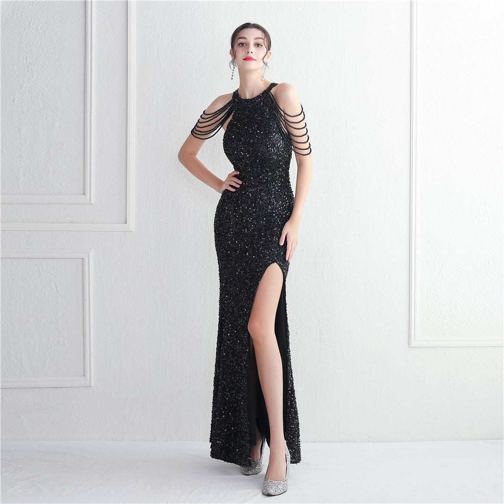 LADIES PLUS SIZE SEQUIN FORMAL PARTY / EVENING DRESS 10 COLOURS (SIZE 3XL - 4XL)