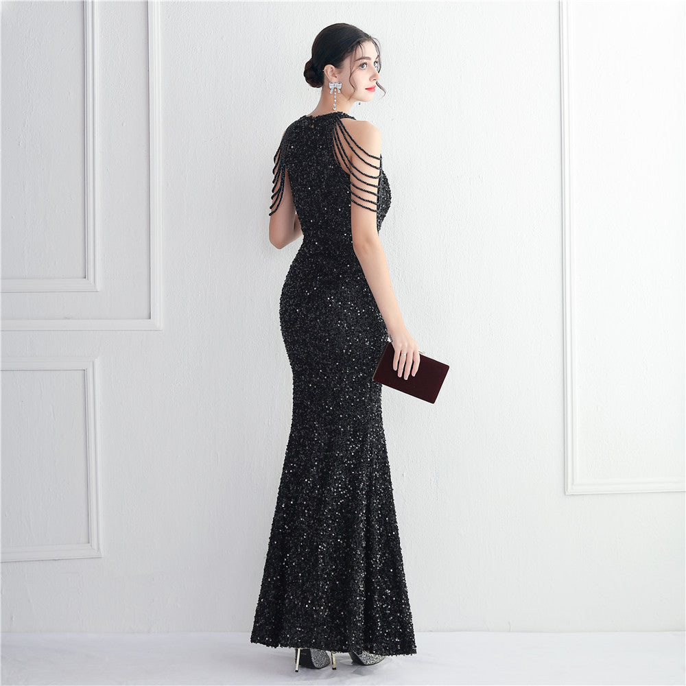LADIES PLUS SIZE SEQUIN FORMAL PARTY / EVENING DRESS 10 COLOURS (SIZE 3XL - 4XL)