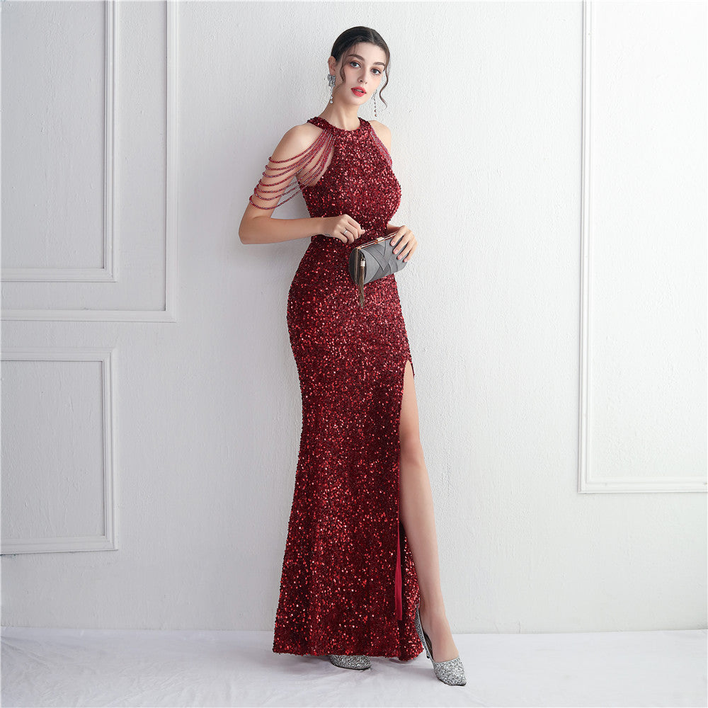 LADIES PLUS SIZE SEQUIN FORMAL PARTY / EVENING DRESS 10 COLOURS (SIZE 3XL - 4XL)
