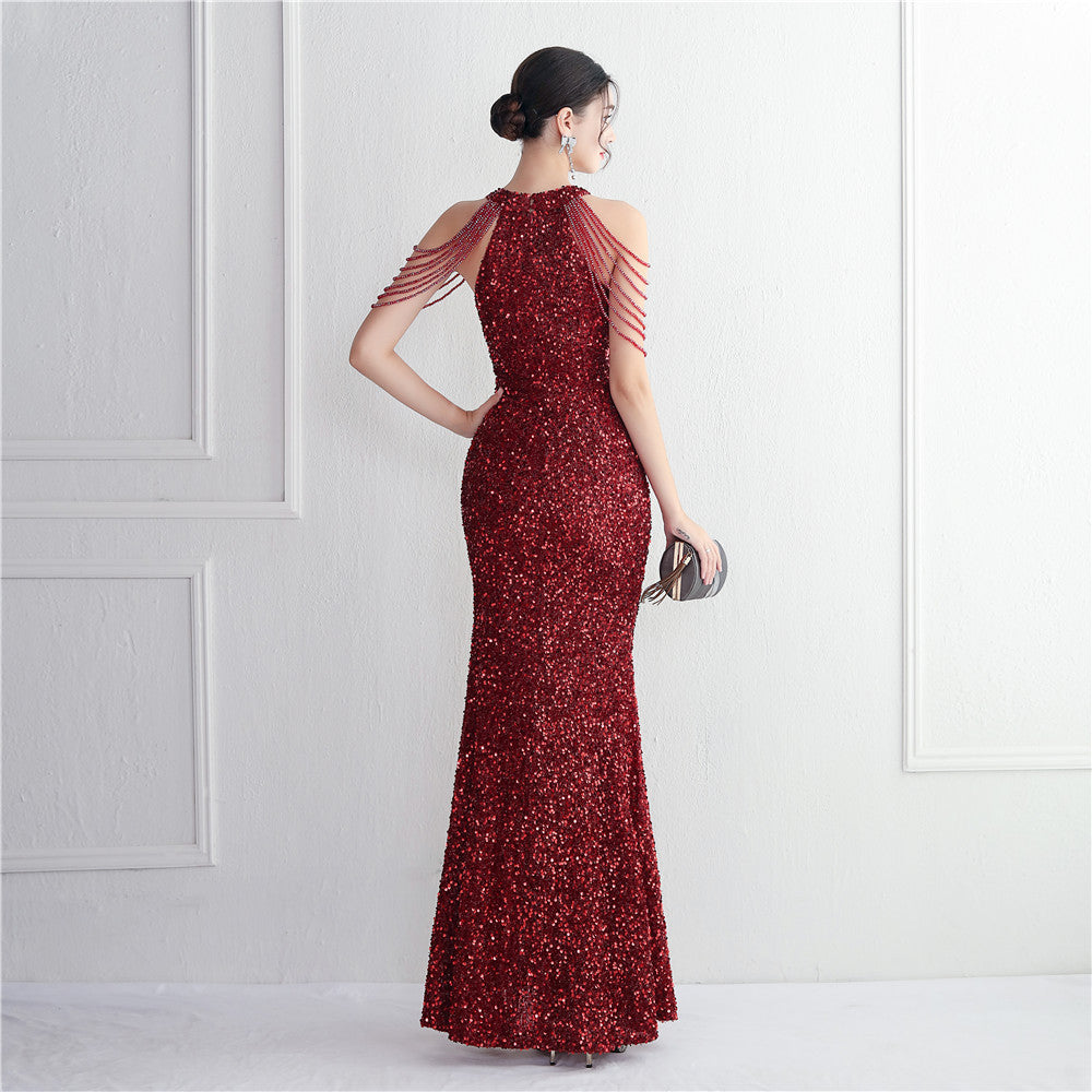 LADIES PLUS SIZE SEQUIN FORMAL PARTY / EVENING DRESS 10 COLOURS (SIZE 3XL - 4XL)