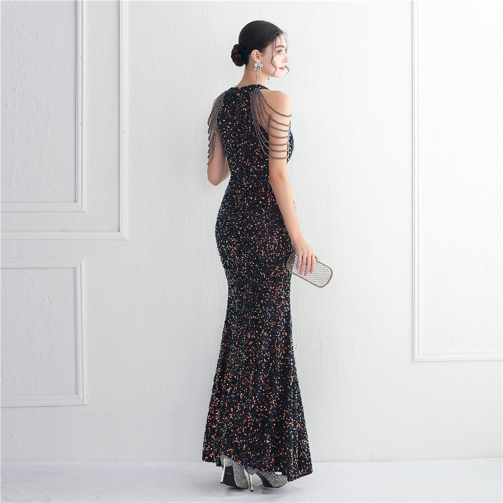 LADIES PLUS SIZE SEQUIN FORMAL PARTY / EVENING DRESS 10 COLOURS (SIZE 3XL - 4XL)
