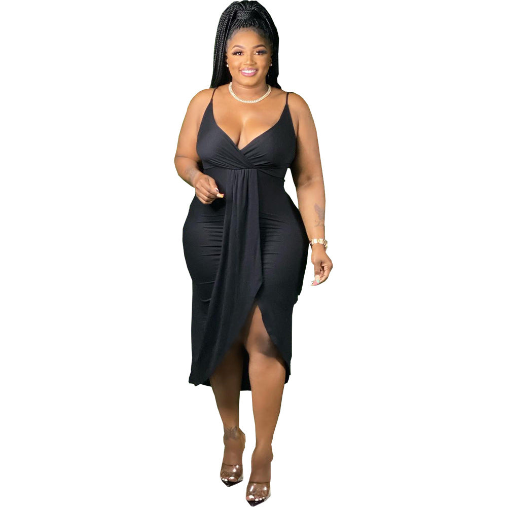 LADIES PLUS SIZE DRESS YELLOW / ORANGE / BLACK (SIZE S - 5XL)