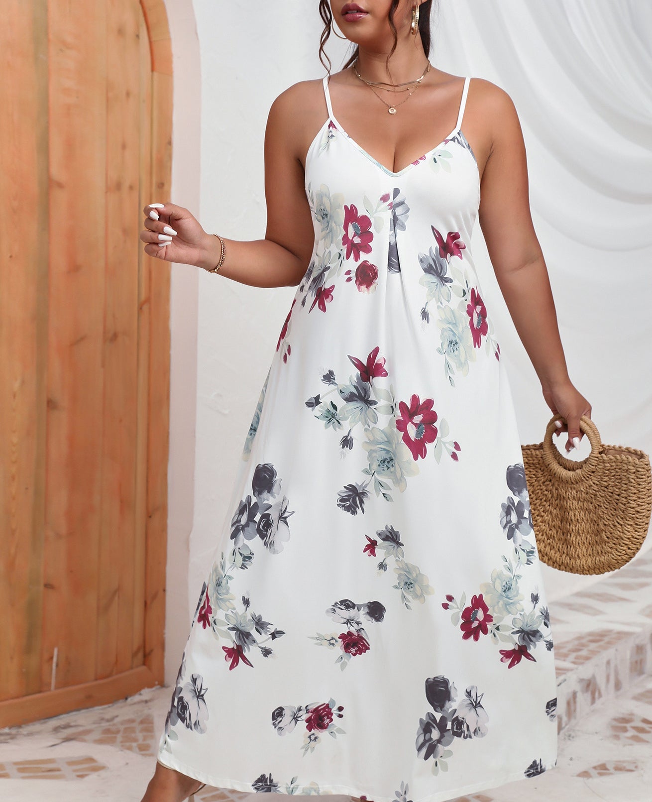 LADIES PLUS SIZE LONG DRESS (SIZE L - 4XL)