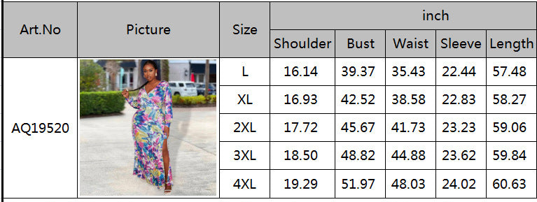 LADIES PLUS SIZE LONG SLEEVE DRESS (SIZE L - 4XL)