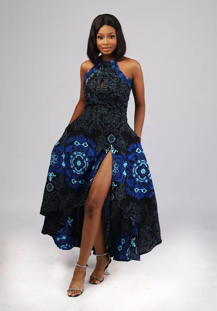 LADIES PLUS SIZE SLEEVELESS DRESS DARK BLUE (SIZE S - 3XL)