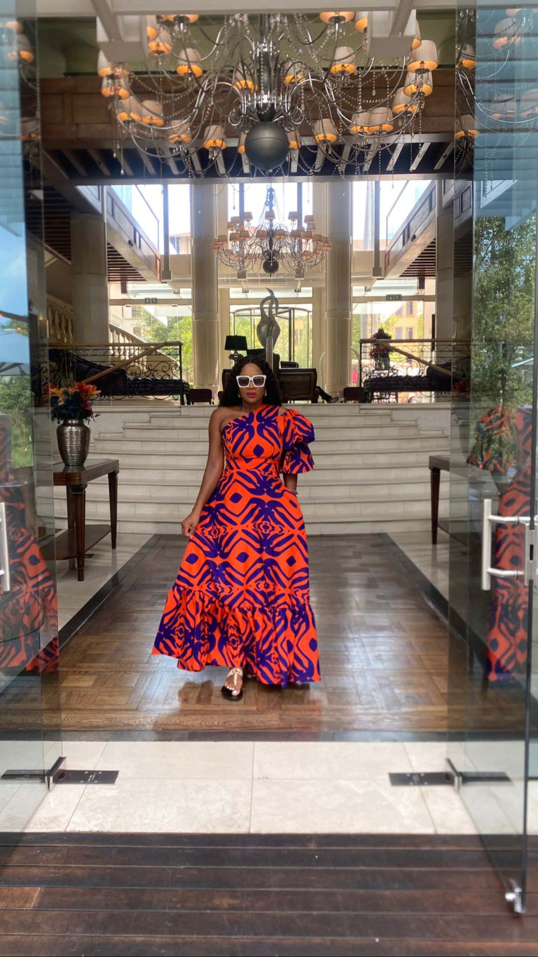 LADIES PLUS SIZE LONG DRESS ORANGE (SIZE S - 3XL)