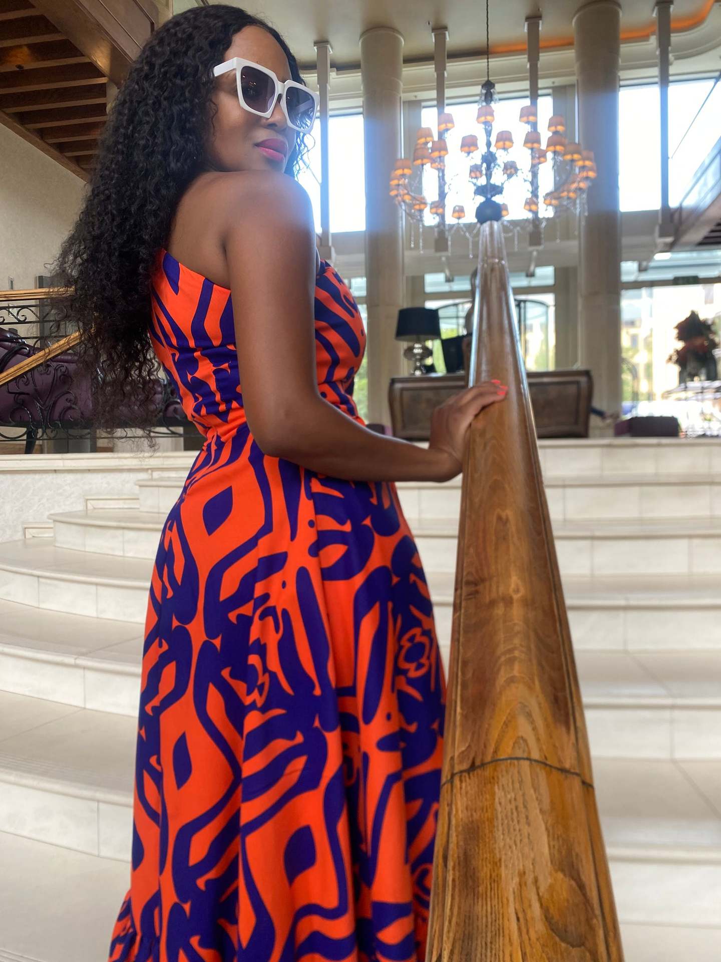 LADIES PLUS SIZE LONG DRESS ORANGE (SIZE S - 3XL)