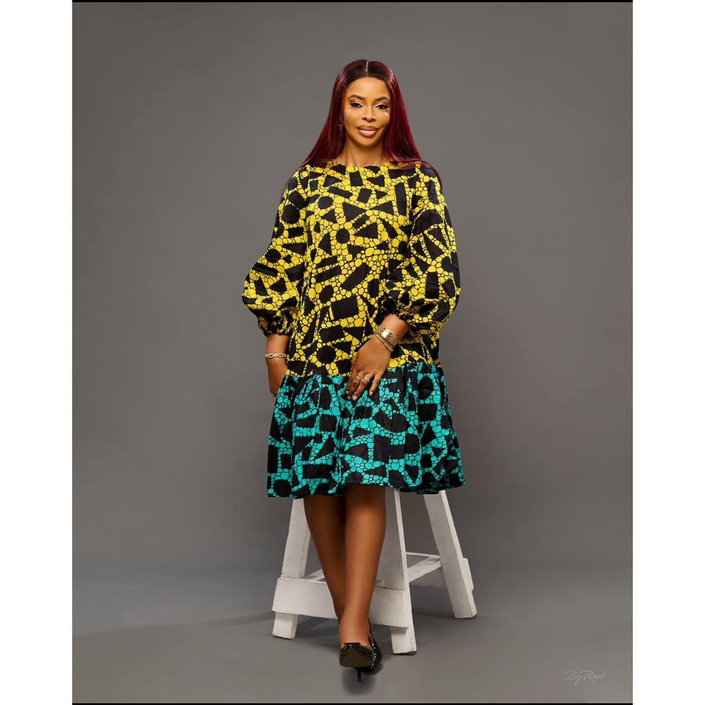 LADIES PLUS SIZE LONG SLEEVE DRESS 2 COLOURS (SIZE S - 3XL)
