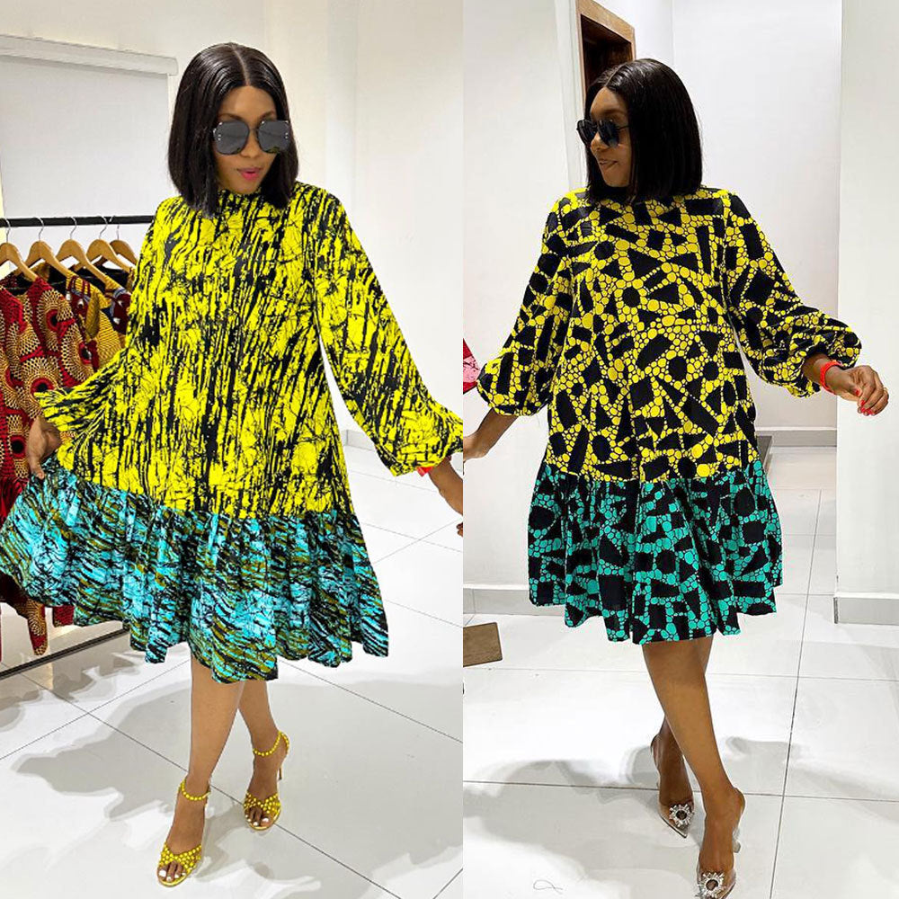 LADIES PLUS SIZE LONG SLEEVE DRESS 2 COLOURS (SIZE S - 3XL)