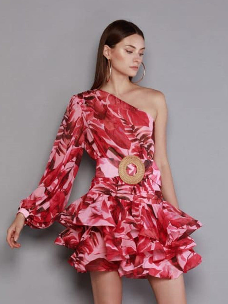 LADIES ONE SLEEVE DRESS (SIZE S - L)