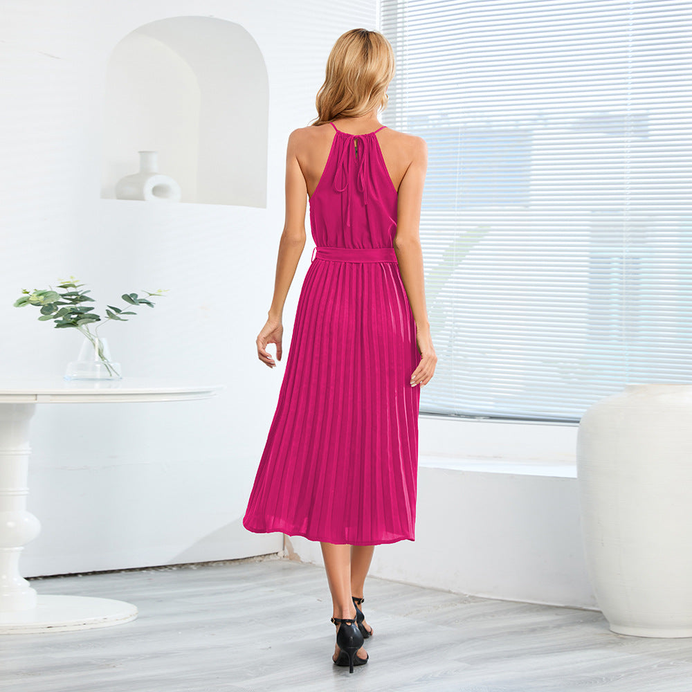 LADIES SLEEVELESS DRESS PINK / GREEN / WHITE / BLACK / BLUE (SIZE S - 2XL)