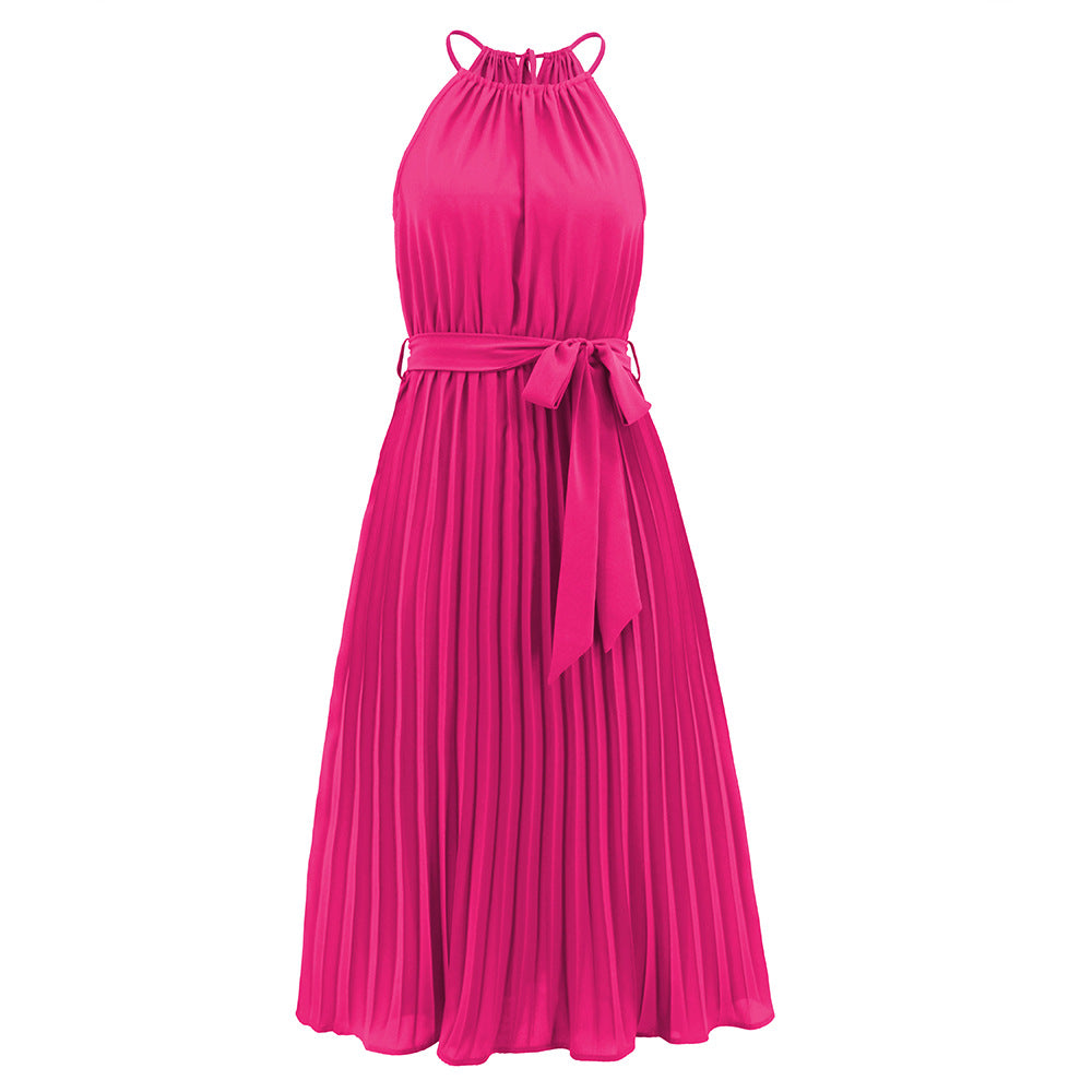 LADIES SLEEVELESS DRESS PINK / GREEN / WHITE / BLACK / BLUE (SIZE S - 2XL)