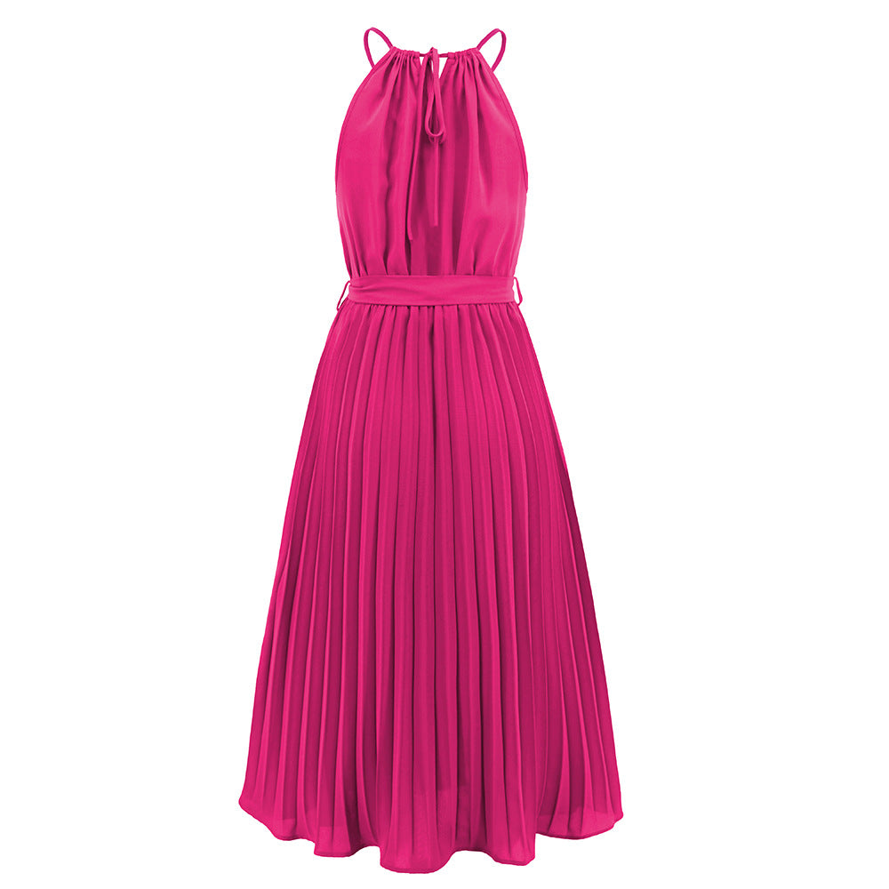LADIES SLEEVELESS DRESS PINK / GREEN / WHITE / BLACK / BLUE (SIZE S - 2XL)