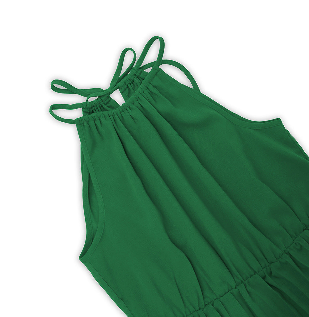 LADIES SLEEVELESS DRESS PINK / GREEN / WHITE / BLACK / BLUE (SIZE S - 2XL)