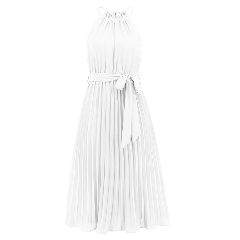 LADIES SLEEVELESS DRESS PINK / GREEN / WHITE / BLACK / BLUE (SIZE S - 2XL)