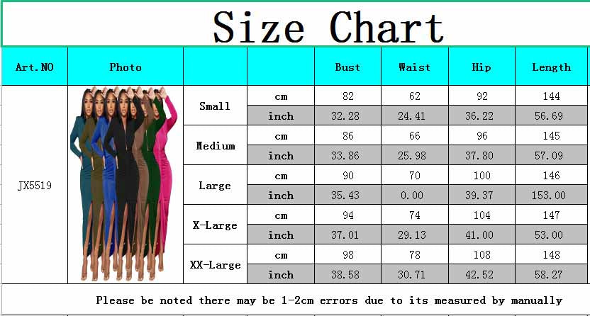 LADIES LONG SLEEVE DRESS WITH SLIT 5 COLOURS (SIZE S - 2XL)