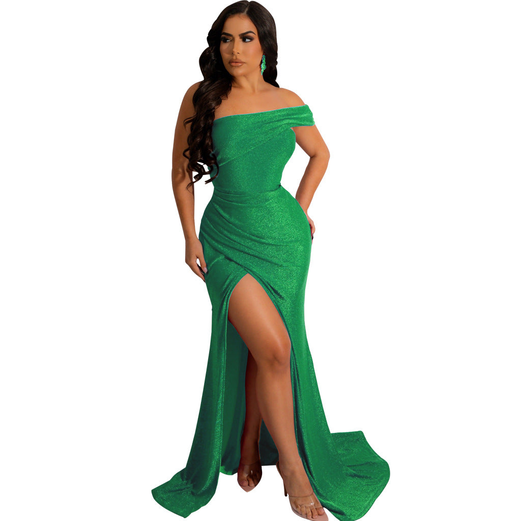 LADIES DRESS WITH SLIT 6 COLOURS (SIZE S - 2XL)