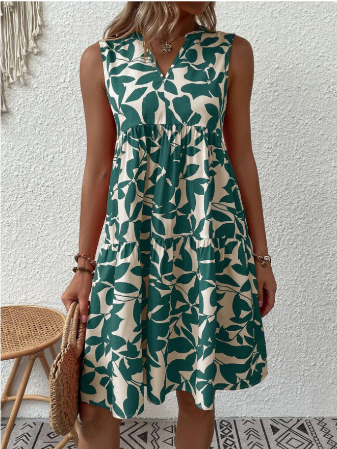 LADIES SLEEVELESS DRESS BLACK / ORANGE / GREEN / BLUE (SIZE S - 2XL)