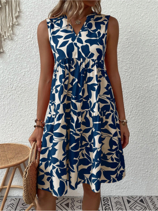 LADIES SLEEVELESS DRESS BLACK / ORANGE / GREEN / BLUE (SIZE S - 2XL)