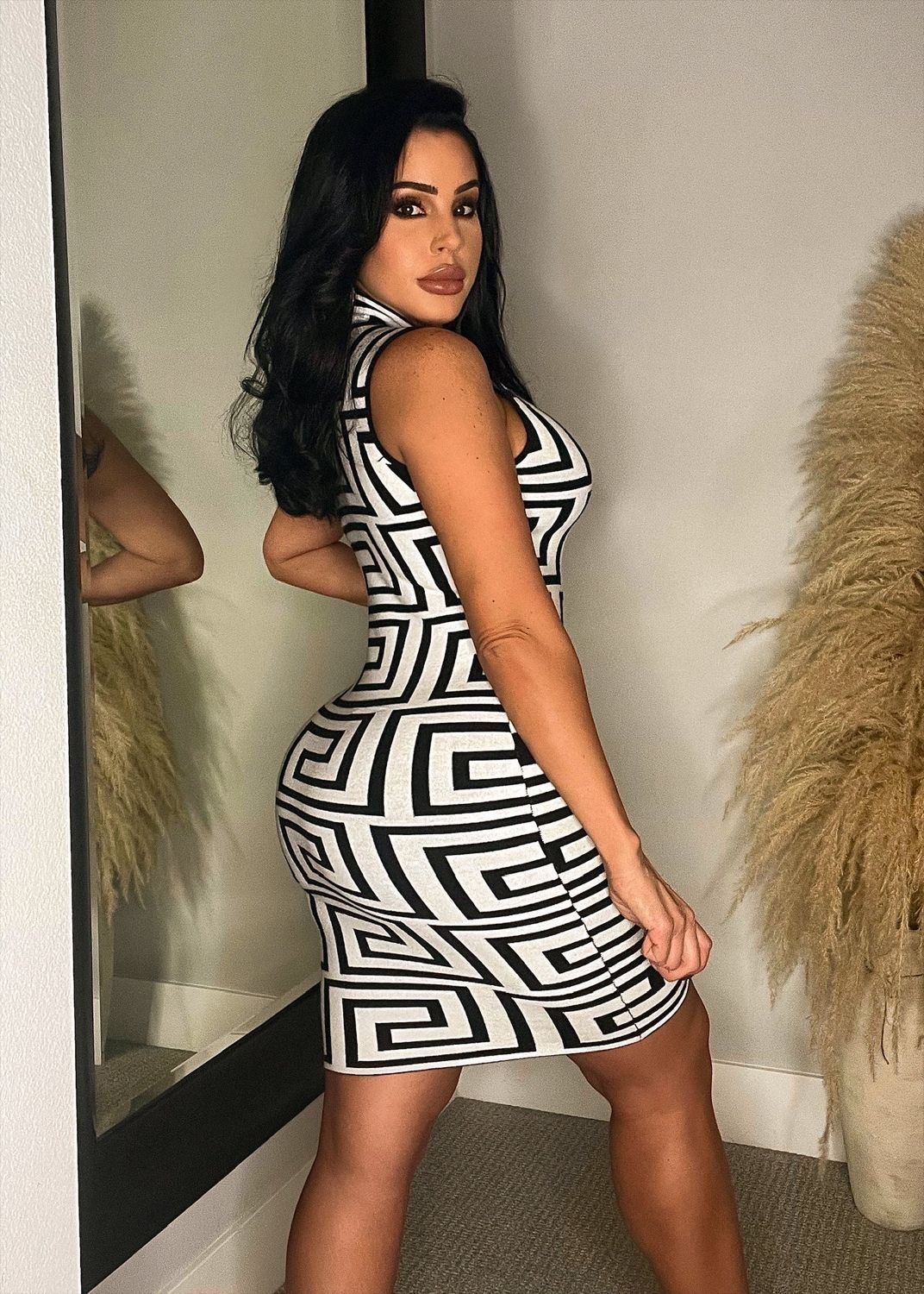 LADIES LONG SLEEVE DRESS (2 PIECE SET) (SIZE S - 2XL)
