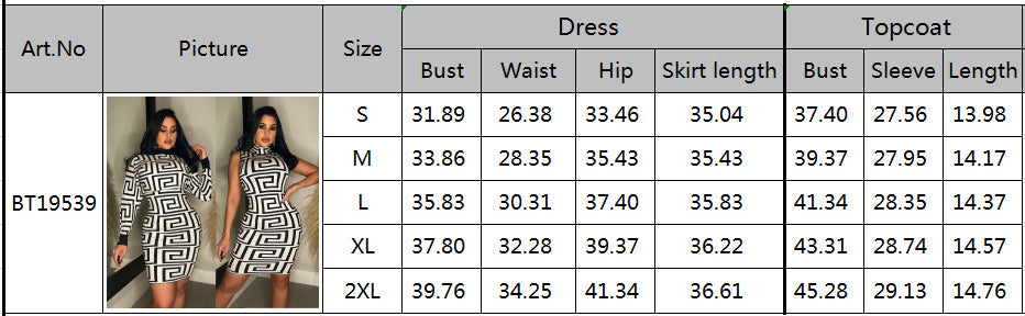 LADIES LONG SLEEVE DRESS (2 PIECE SET) (SIZE S - 2XL)