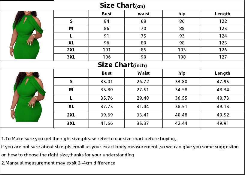 LADIES ONE SHOULDER DRESS GREEN / PINK / ORANGE (SIZE S - 3XL)