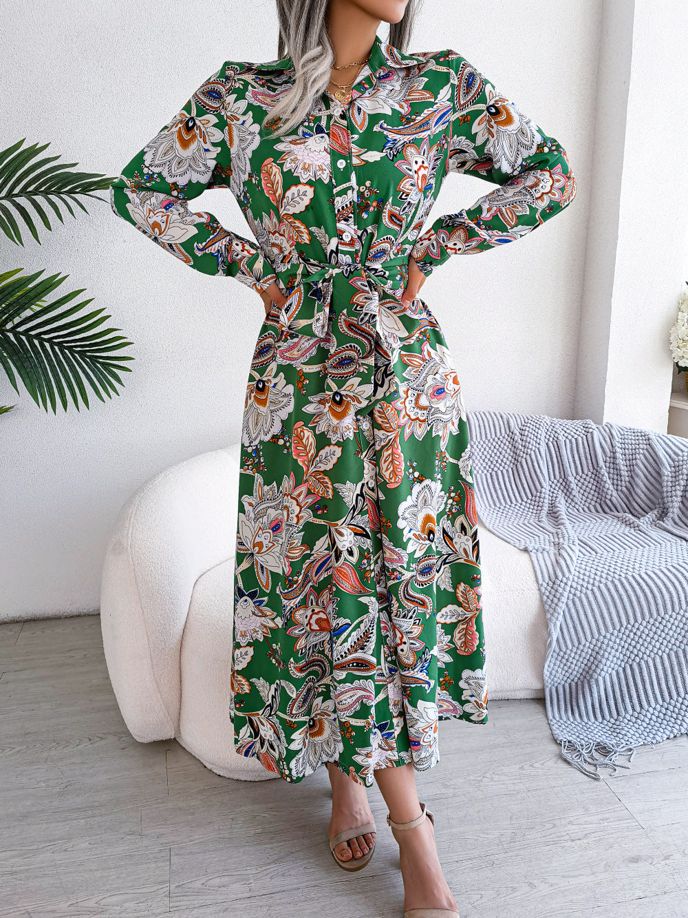 LONG SLEEVELESS DRESS WHITE / BLUE / GREEN (SIZE S - XL)