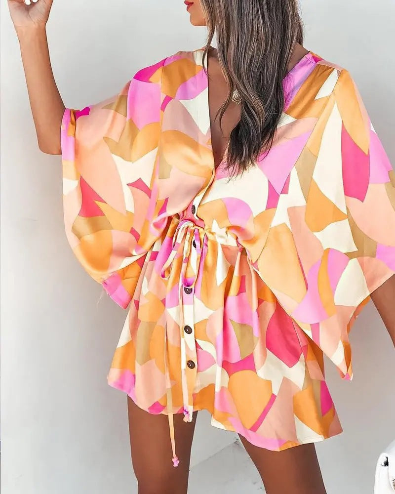 LADIES FLORAL DRESS PINK (SIZE S - 2XL)