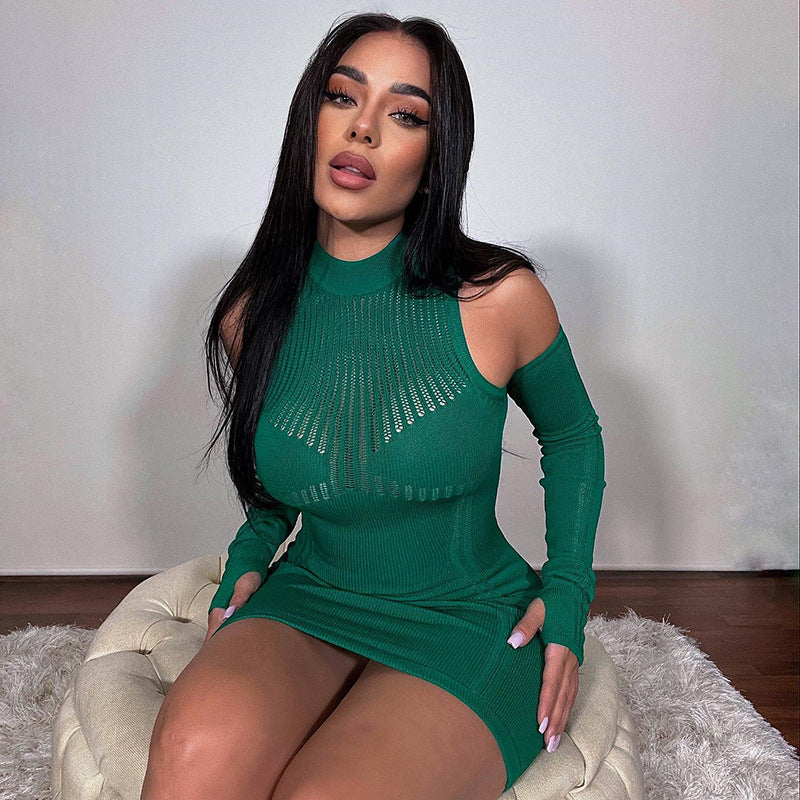 LADIES SEXY DRESS GREEN / BROWN / WHITE (SIZE S - L)