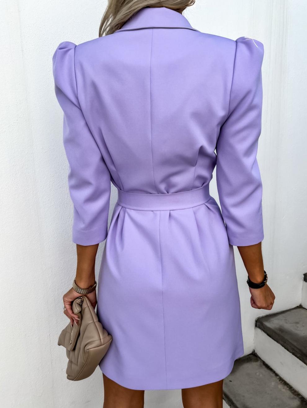 LADIES LONG SLEEVE SUIT DRESS WHITE / PURPLE / KHAKI / DARK PINK / BLACK (SIZE S - 2XL)